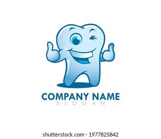 dental guy with bi smile as cartoon character 	
