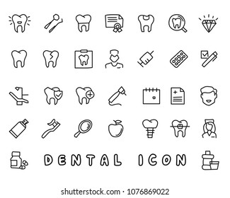 dental hand drawn icon design illustration, line style icon, designed for app and web