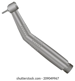 Dental handpiece for drilling and grinding tools. Vector illustration.