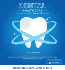 Diseño de Plantilla de póster plano para el cuidado de la salud dental adecuado para la clínica dental.