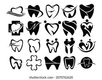 dental health care medicine illustration logo set