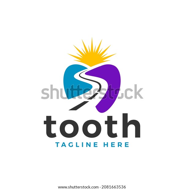 dental health\
clinic road illustration logo\
design