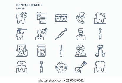 Dental health and dentistry icon set