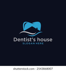 dental health house logo design, dentist logo, dentist logo.