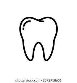 Dental Health Icon – Simple Tooth Illustration for Oral Care, Hygiene, and Medical Applications