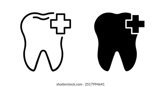 Ícone de saúde dentária. Ícone de dente definido.