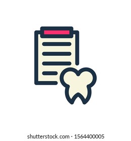 dental health Icons in a trendy filled outline style isolated against a white background. symbol of regular dental check-up for the design of your website. Vector illustration