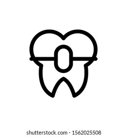 dental health Icons in a trendy outline style isolated against a white background. toothpaste brace symbol for your website design. Vector illustration