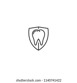 Dental health protection line icon