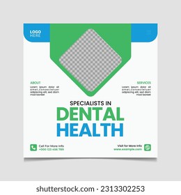 Dental Health Social media post template.