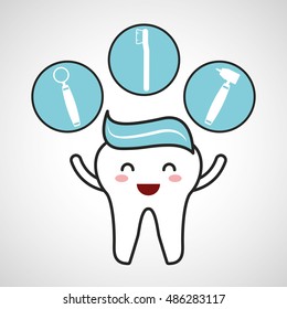 dental healthcare equipment flat icons vector illustration design