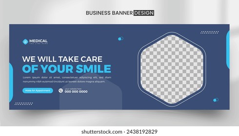 Dental healthcare medical social media cover banner design template