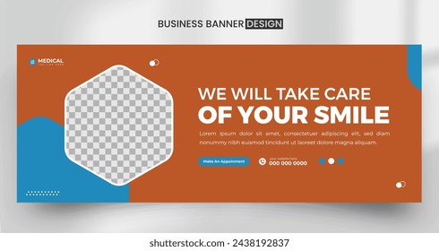 Dental healthcare medical social media cover banner design template