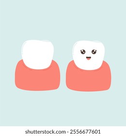 Dental Healthy Teeth Character Illustration