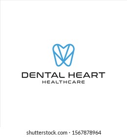 dental heart health care logo illustration vector icon premium quality