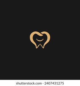 Dental Heart Icon Teeth vector flat icon,