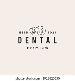 dental hipster vintage logo vector icon illustration