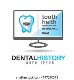 Dental history vector logo