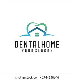 Dental Home Clinic Logo Abstract Template Design. Vector illustration.
