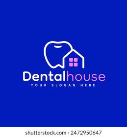 Dental house clinic logo design