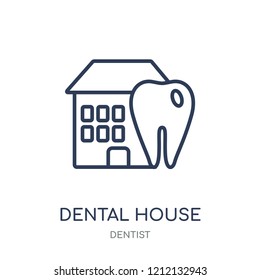 Dental House icon. Dental House linear symbol design from Dentist collection. Simple outline element vector illustration on white background.