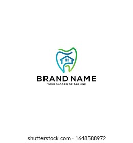 dental house logo design vector template