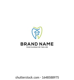 dental house logo design vector template