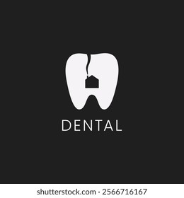 Dental house minimal logo design concept. Tooth and house with chimney and smoke symbol logo combination. Vector illustration template