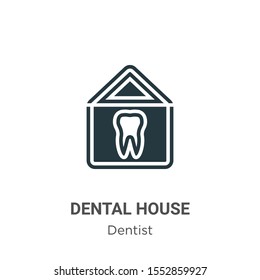 Dental house vector icon on white background. Flat vector dental house icon symbol sign from modern dentist collection for mobile concept and web apps design.