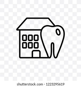 Dental House vector linear icon isolated on transparent background, Dental House transparency concept can be used for web and mobile