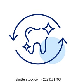 Dental hygiene and care. Shining tooth. Pixel perfect, editable stroke line icon