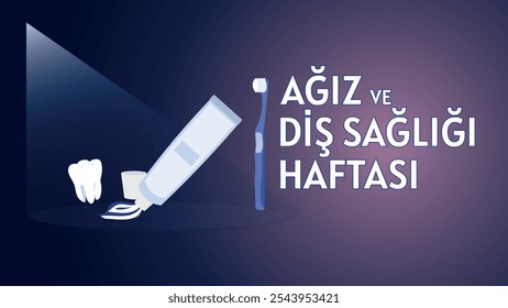 Dental hygiene concept vector illustration.  Translate: oral and dental health week. Dental hygiene concept vector illustration. 