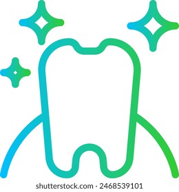 Dental hygiene hygiene icon with blue and green gradient outline style. hygiene, care, dental, health, mouth, tooth, dentist. Vector Illustration