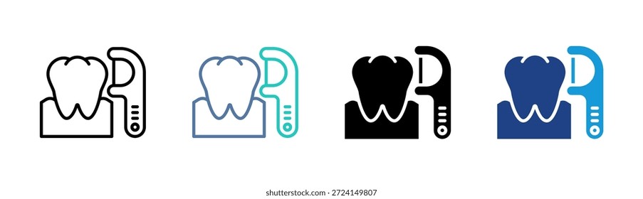 Ícone Higiene Dental definir coleção de vários estilos
