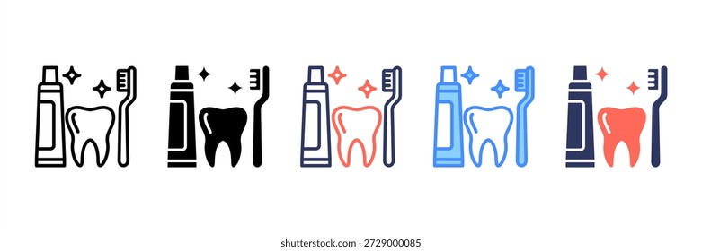 Dental Hygiene Icon Set Multiple Style Collection