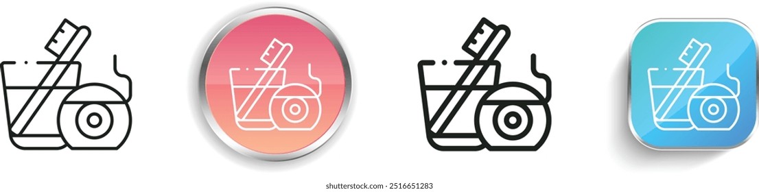 dental hygiene icon. Thin Linear, Regular and Button Style Design Isolated On White Background