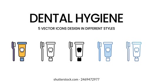 Dental Hygiene icons vector set stock illustration.