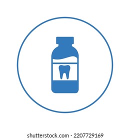 Dental hygiene mouthwash teeth icon | Circle version icon |