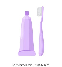 Dental hygiene set icon. Toothpaste and toothbrush. Essential items for maintaining oral health and freshness.