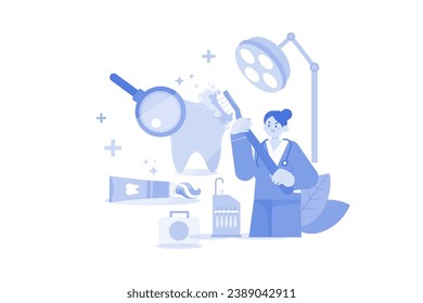 Dental Hygienist Illustration concept on a white background