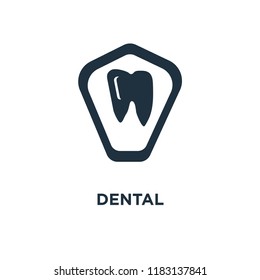 Dental icon. Black filled vector illustration. Dental symbol on white background. Can be used in web and mobile.