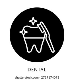 Botón De Icono Dental, Mini Ilustración Relacionada Con El Cuidado Personal. Uso Para El Concepto Moderno, Ui, Web Ux Y Desarrollo De App.
