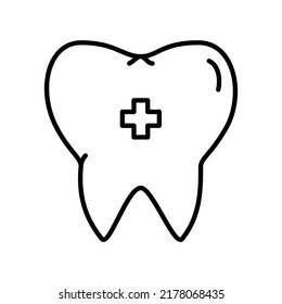 Dental icon depicting dentist in outline style