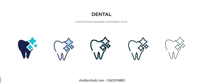 dental icon in different style vector illustration. two colored and black dental vector icons designed in filled, outline, line and stroke style can be used for web, mobile, ui