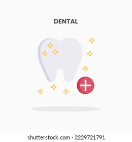 Dental icon flat. Vector illustration on white background. Can used for web, app, digital product, presentation, UI and many more.