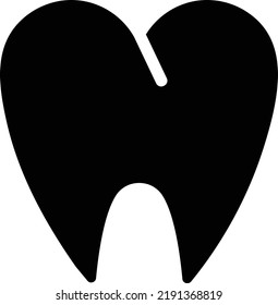 Dental Icon With Glyph Style, Medical Sign And Symbol Isolated On White Background