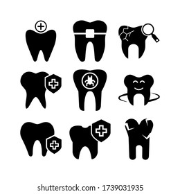 dental icon or logo isolated sign symbol vector illustration - Collection of high quality black style vector icons
