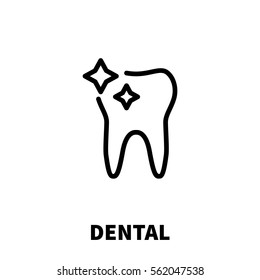 Dental icon or logo in modern line style. High quality black outline pictogram for web site design and mobile apps. Vector illustration on a white background.