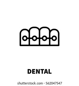 Dental icon or logo in modern line style. High quality black outline pictogram for web site design and mobile apps. Vector illustration on a white background.