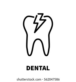 Dental icon or logo in modern line style. High quality black outline pictogram for web site design and mobile apps. Vector illustration on a white background.